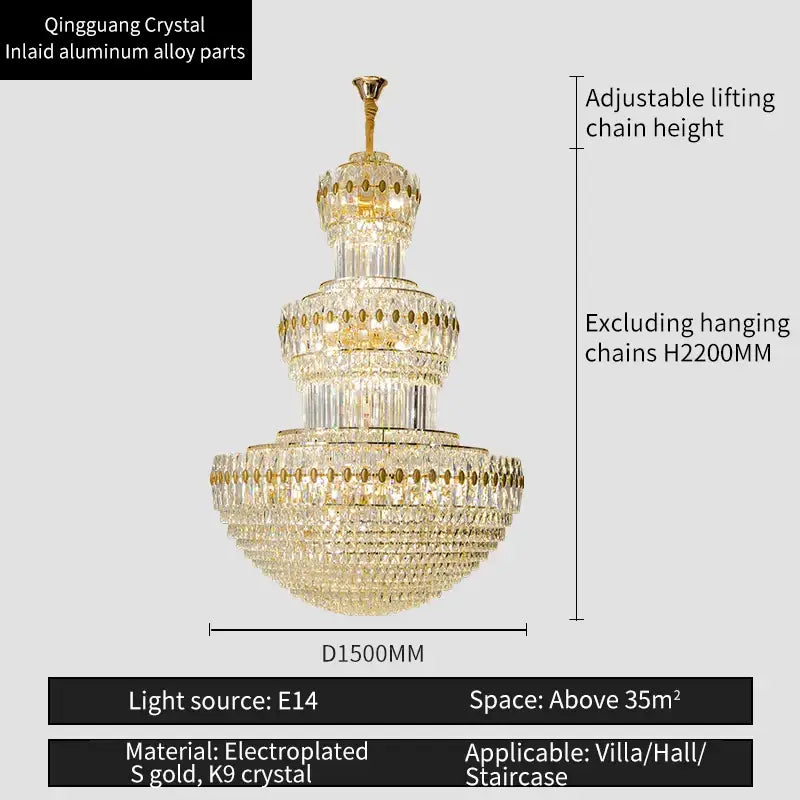 Gold Crystal Duplex Pendant