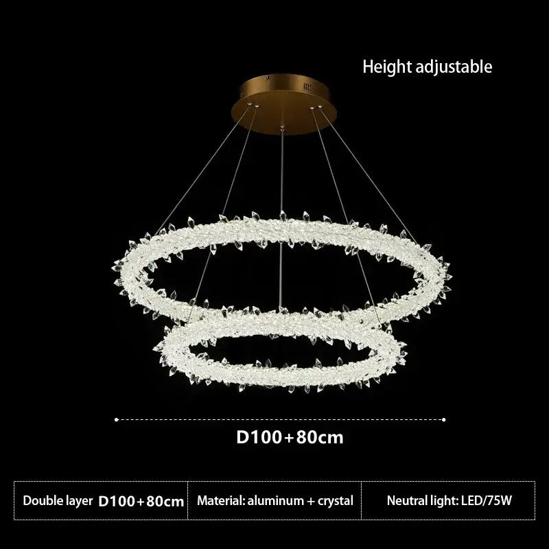 Crystal Flower LED Chandelier Ring Design