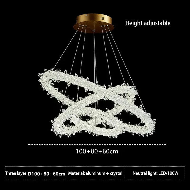 Crystal Flower LED Chandelier Ring Design