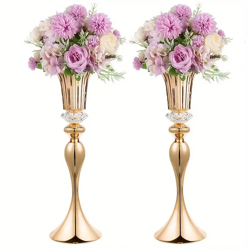 Gold Crystal Flower Stand Set