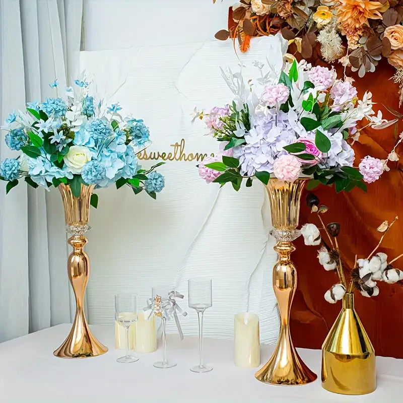Gold Crystal Flower Stand Set