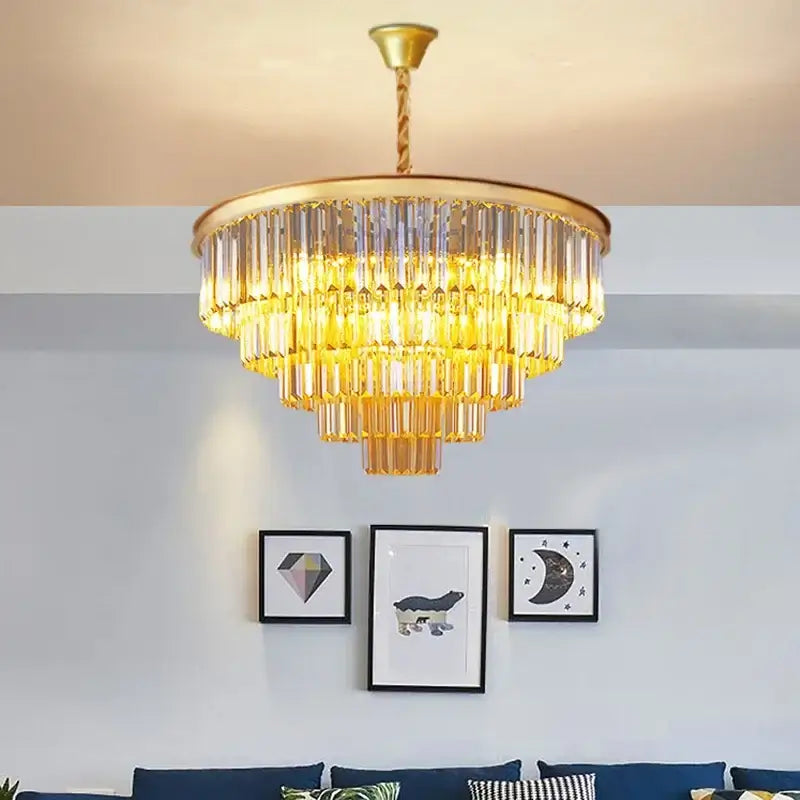 Black Amber Crystal Chandelier