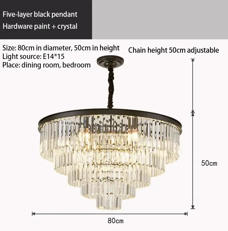 Black Amber Crystal Chandelier