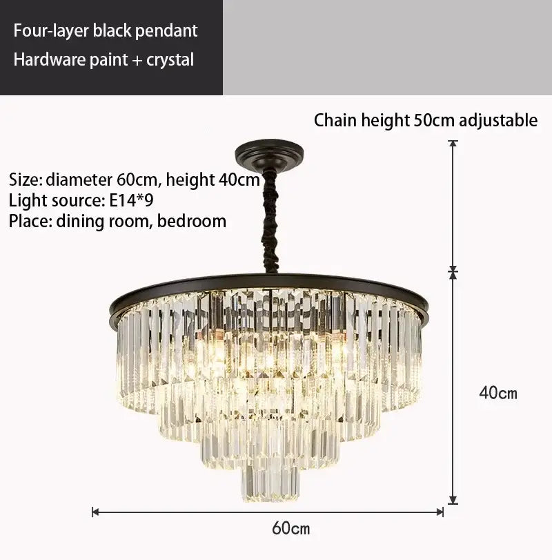Black Amber Crystal Chandelier