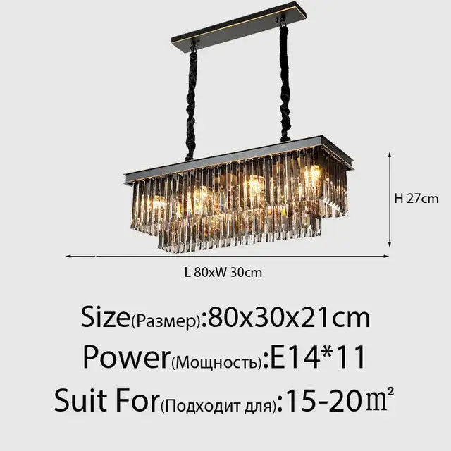 Black Amber Crystal Chandelier