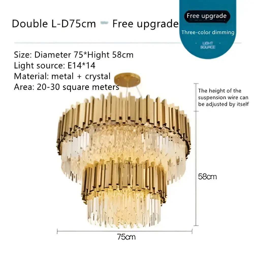 Gold Art Deco 90cm Chandelier