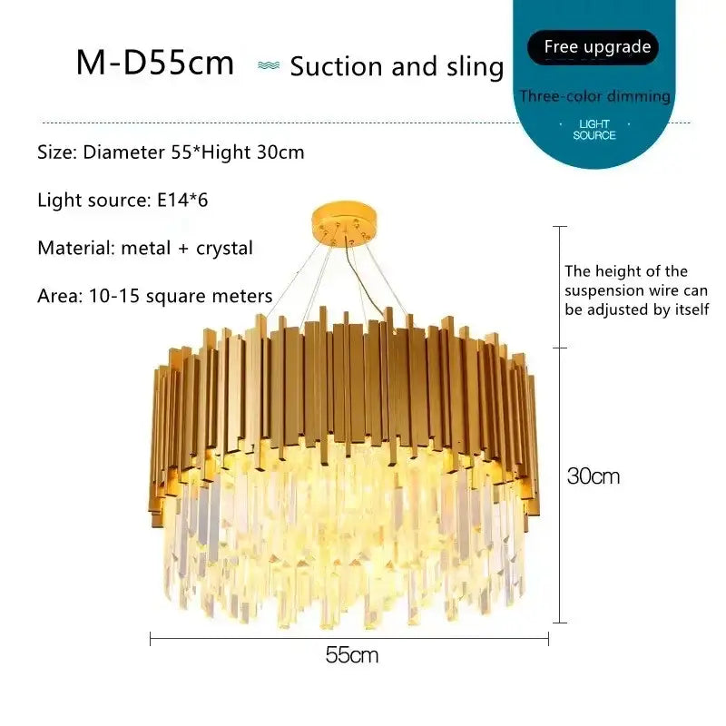 Gold Art Deco 90cm Chandelier