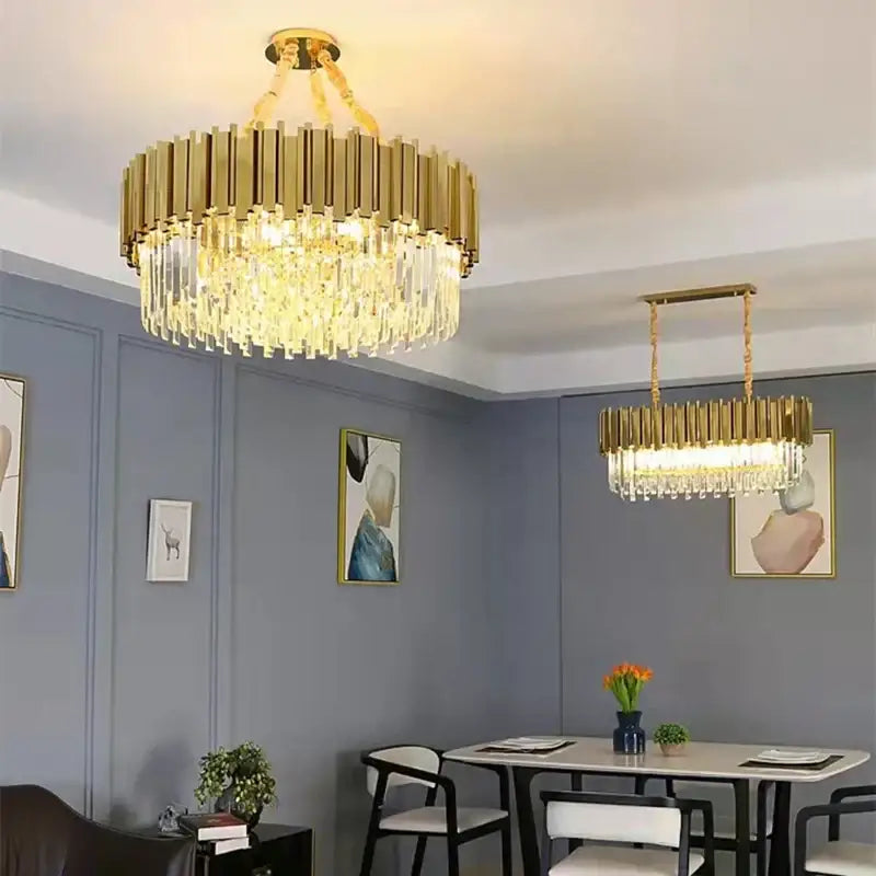 Gold Brass Chandelier