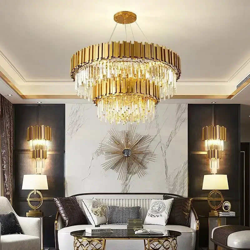Gold Brass Chandelier