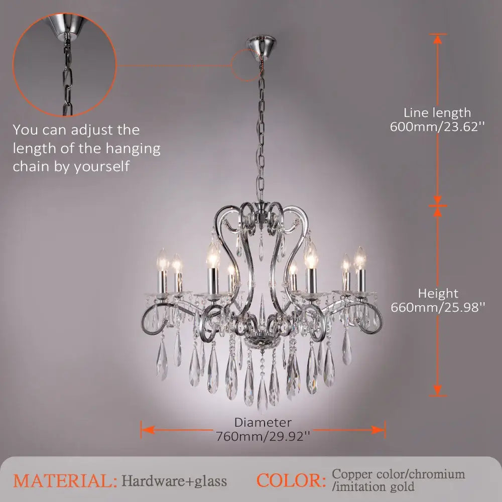 Gold Dining 8-Head 76cm Pendant Light