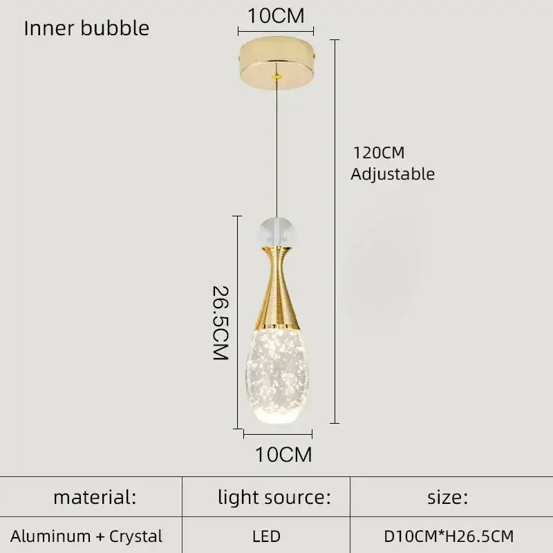 Gold Crystal Kitchen Pendant Light