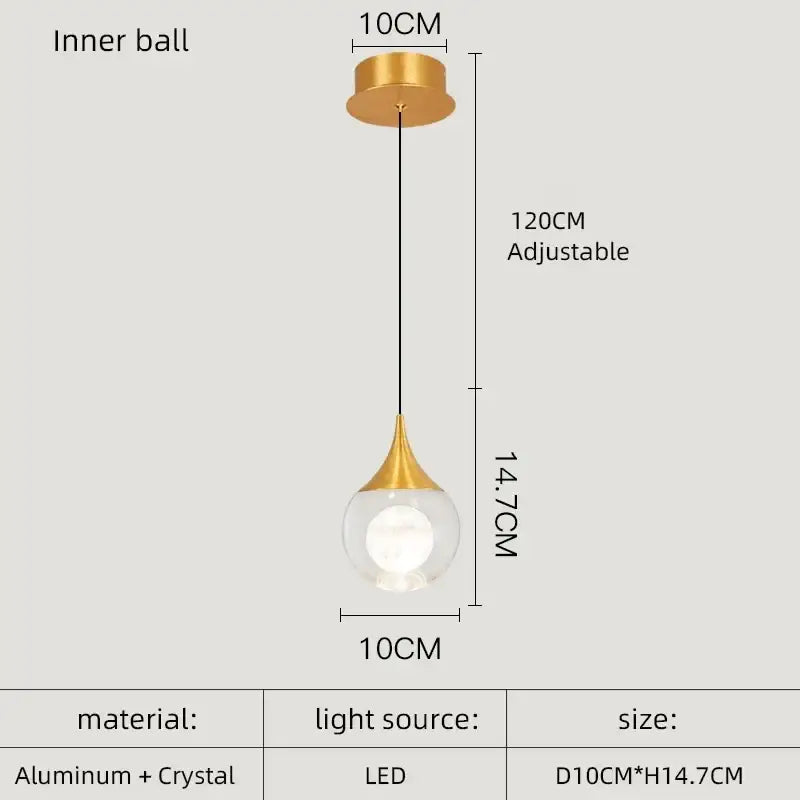 Gold Crystal Kitchen Pendant Light