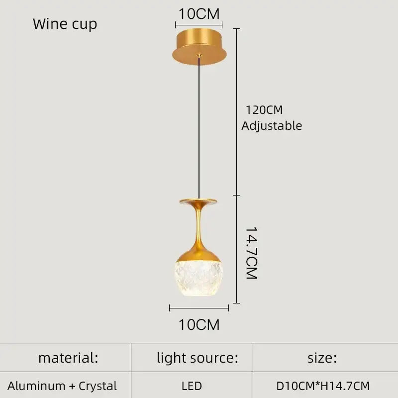 Gold Crystal Kitchen Pendant Light