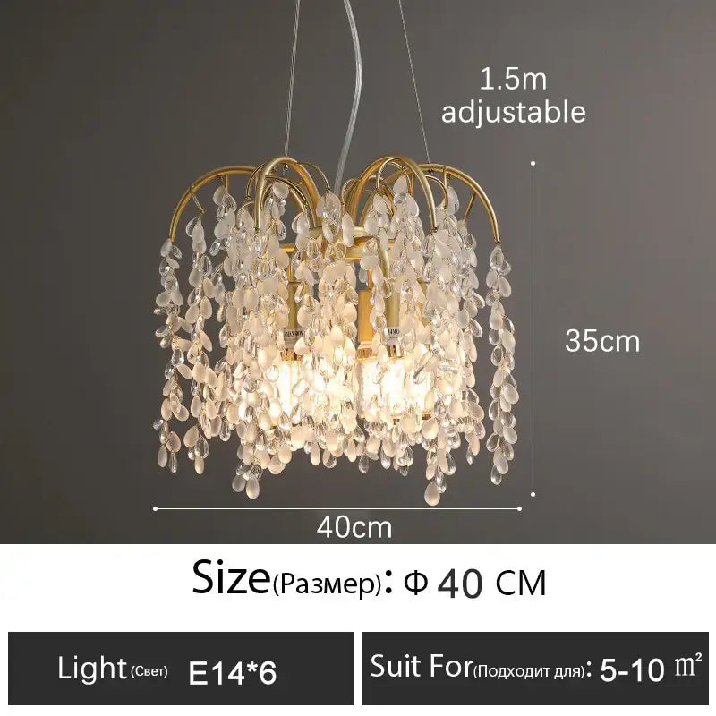 Gold Crystal LED Chandelier Linear 150cm