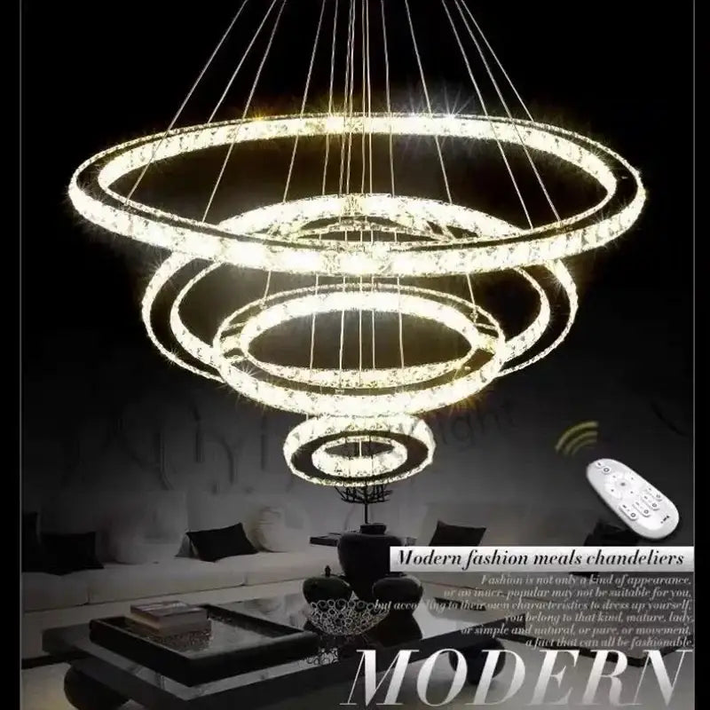Chrome Ring Chandelier Light