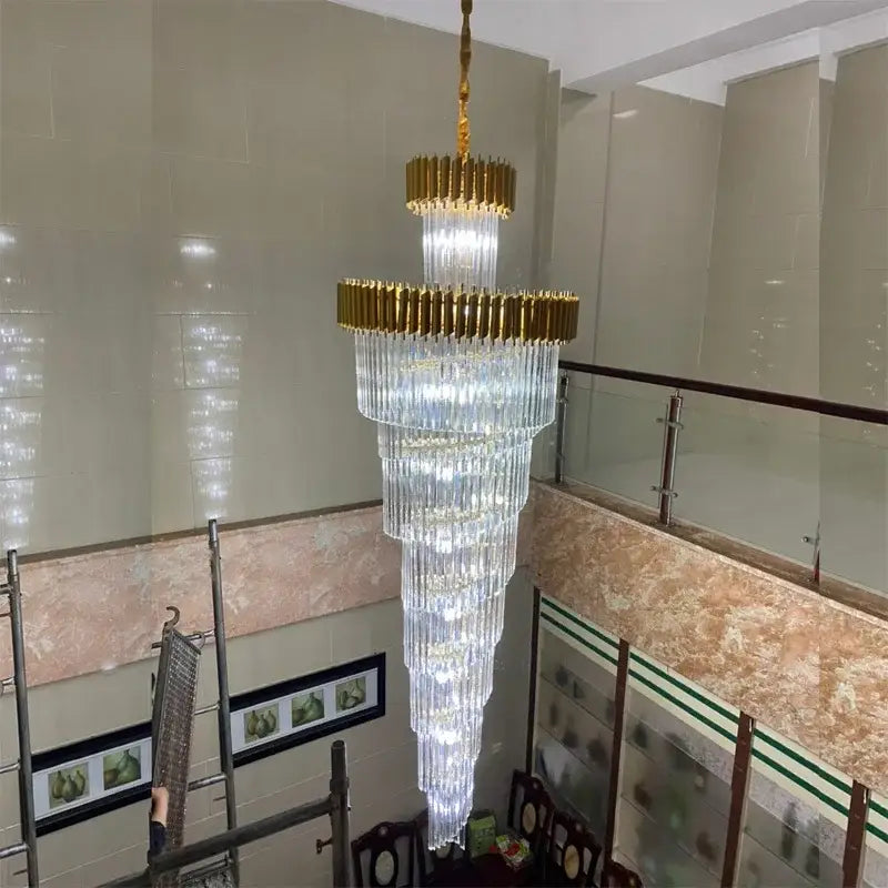 Black Gold Staircase Chandelier