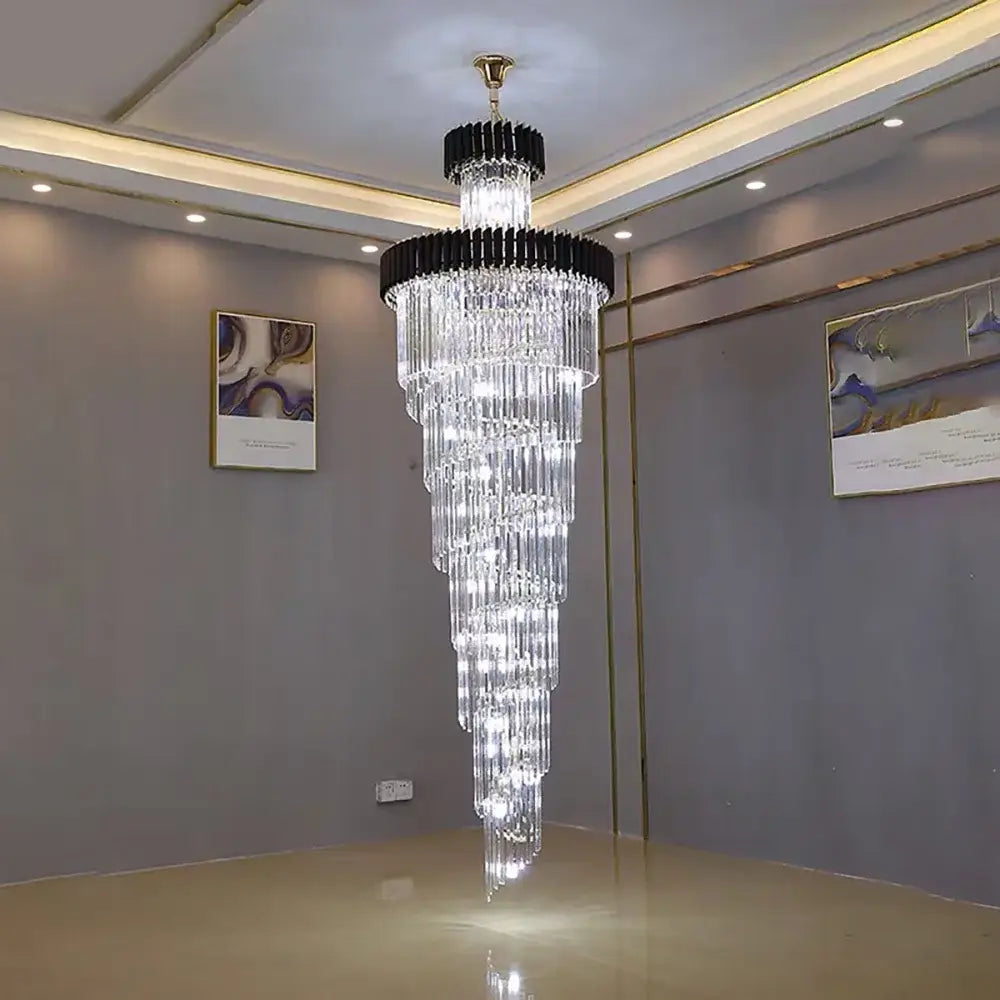 Black Gold Staircase Chandelier