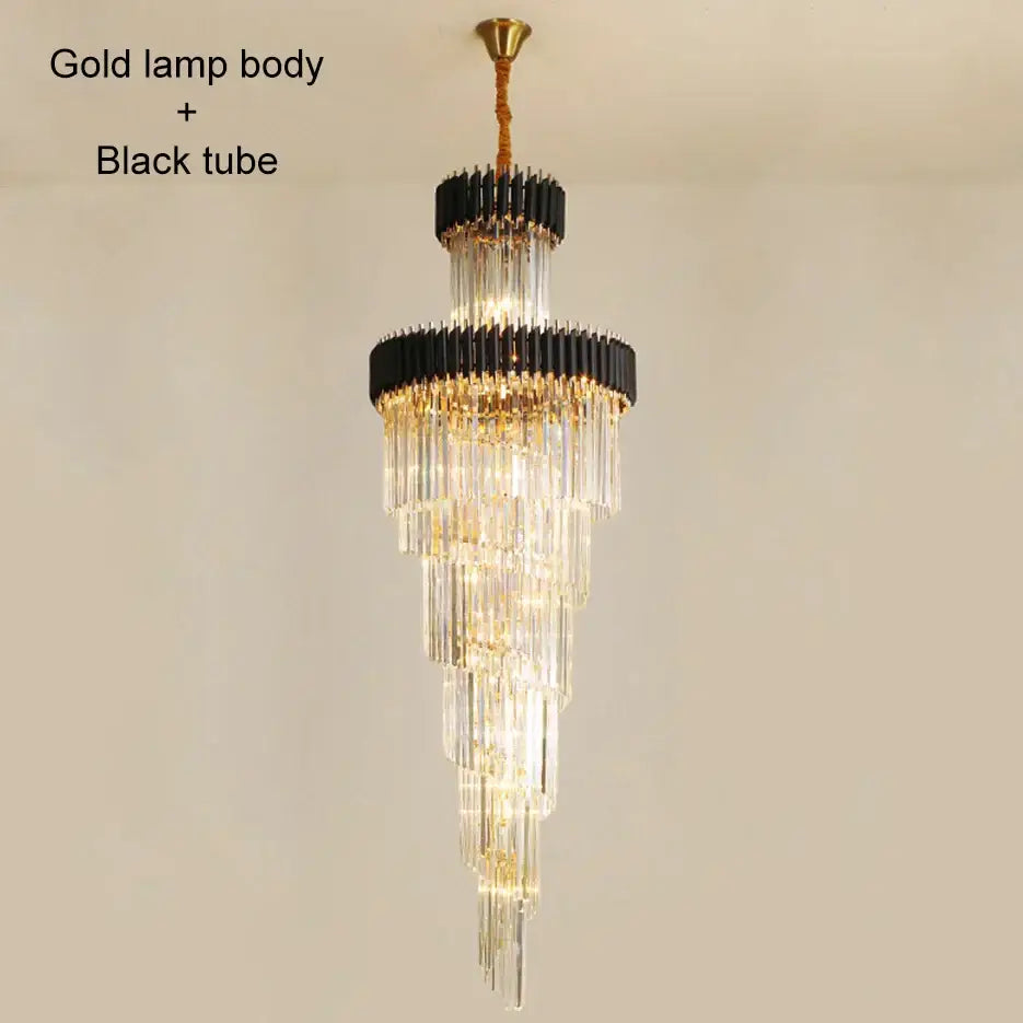 Black Gold Staircase Chandelier
