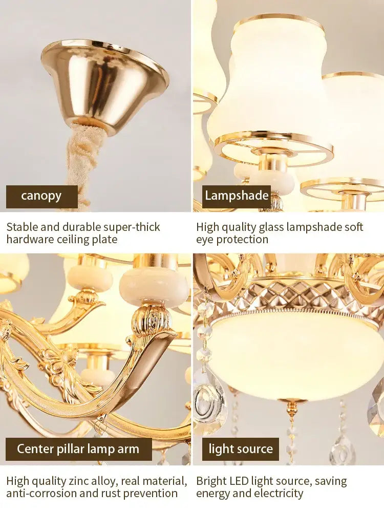 Gold Frosted Glass 18-Head 95cm Chandelier