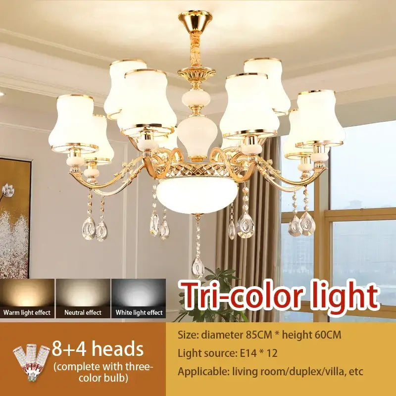 Gold Frosted Glass 18-Head 95cm Chandelier