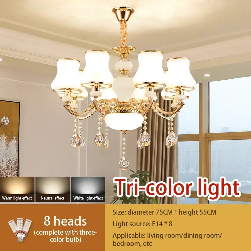 Gold Frosted Glass 18-Head 95cm Chandelier