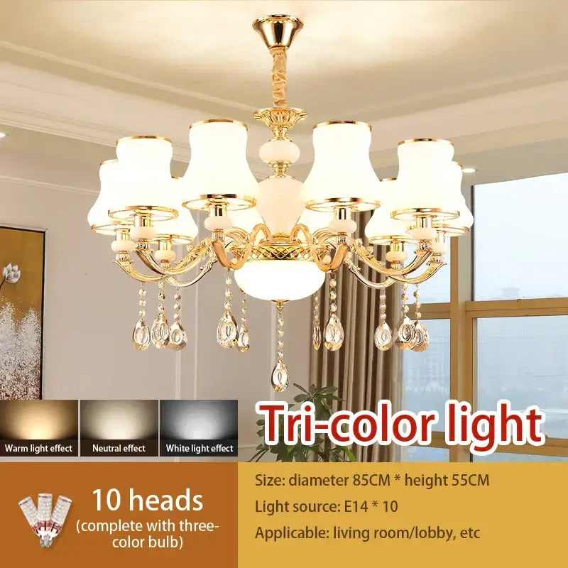 Gold Frosted Glass 18-Head 95cm Chandelier