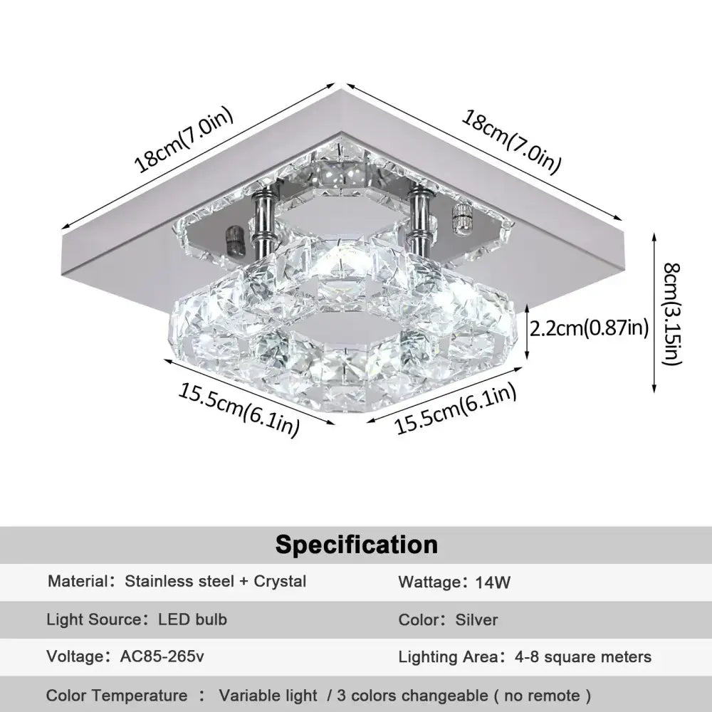 Chrome Square Crystal Chandelier