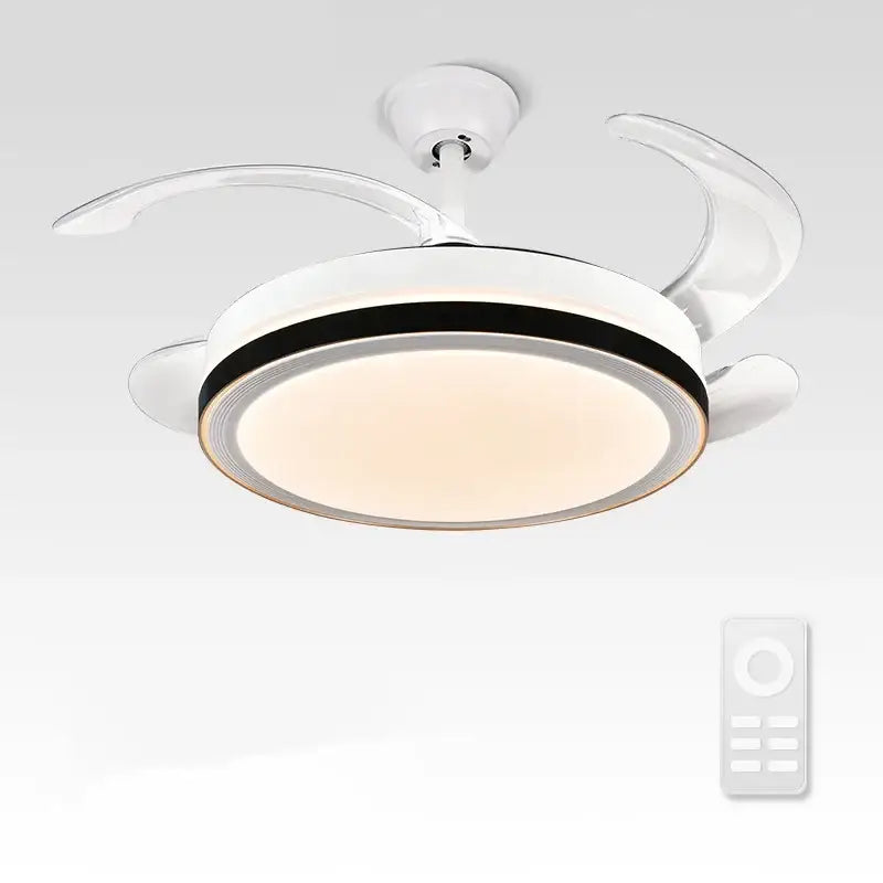 White Crystal Ceiling Fan Modern Vintage Style