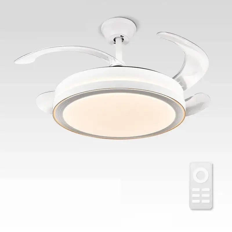 White Crystal Ceiling Fan Modern Vintage Style