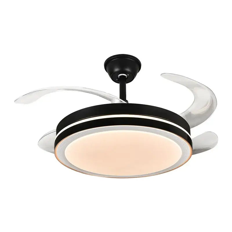 White Crystal Ceiling Fan Modern Vintage Style