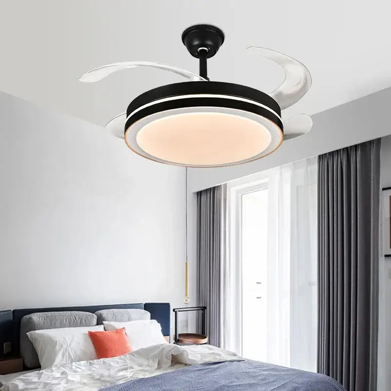 White Crystal Ceiling Fan Modern Vintage Style