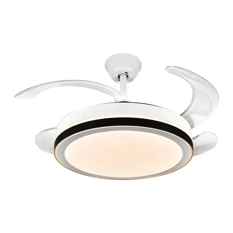 White Crystal Ceiling Fan Modern Vintage Style