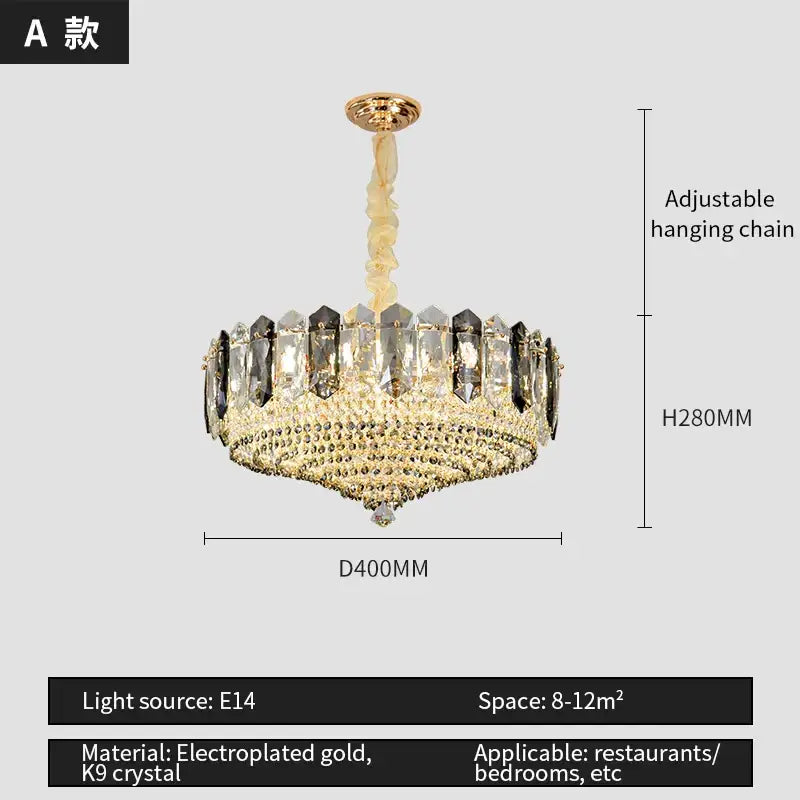 Gold Crystal Chandelier Light Tiered Design
