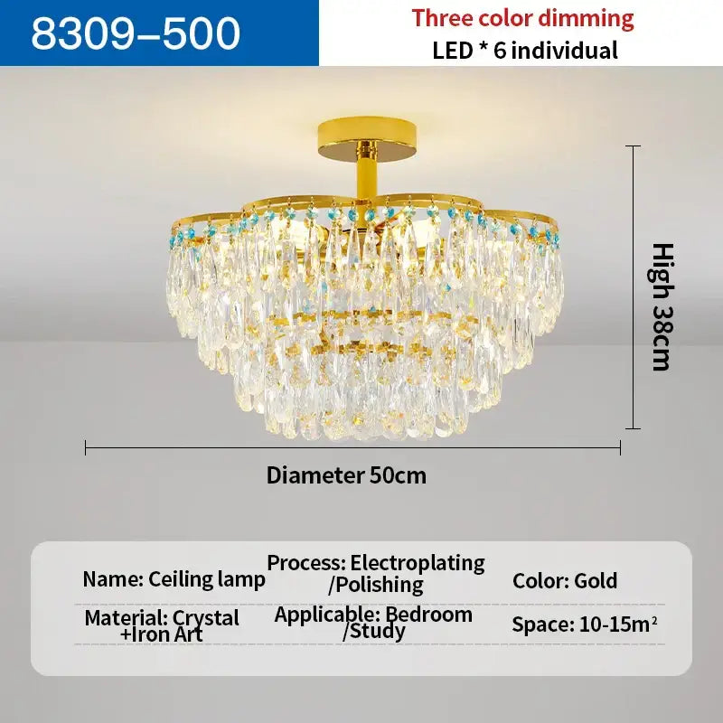 Turquoise Crystal Dining Chandelier