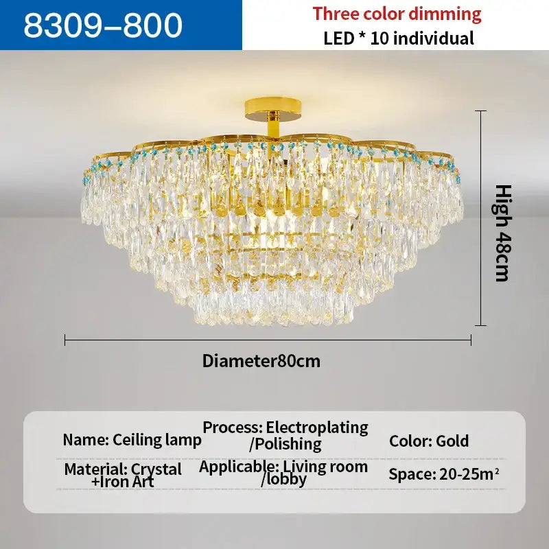 Turquoise Crystal Dining Chandelier