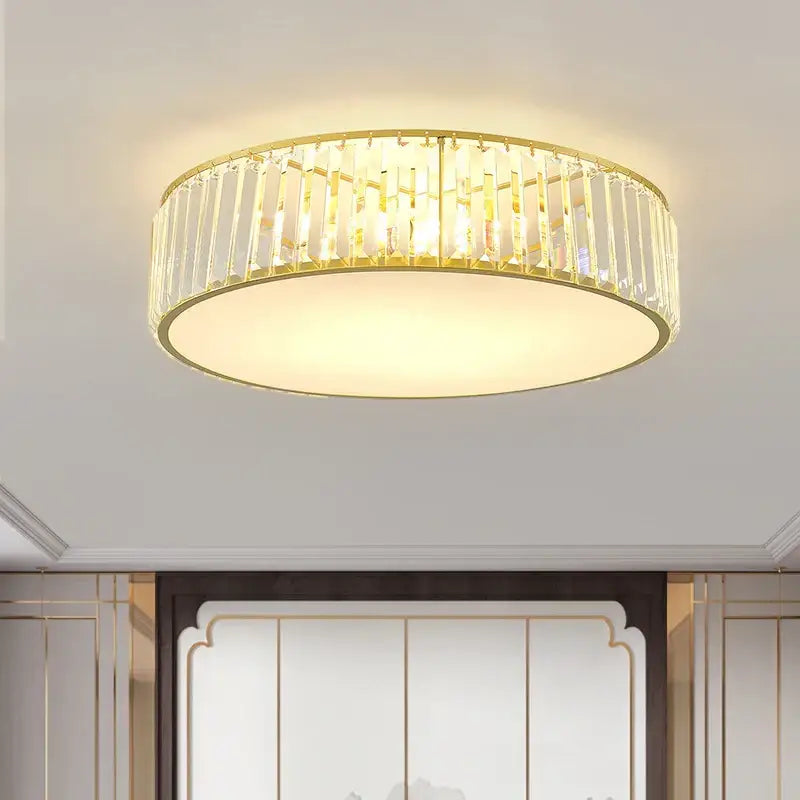 Gold Crystal Ceiling Light Square Design