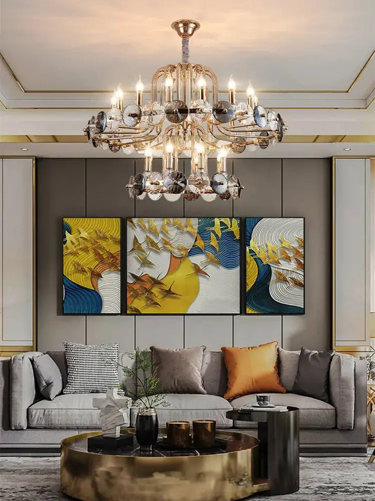 Gold Crystal Candle Chandelier European Style