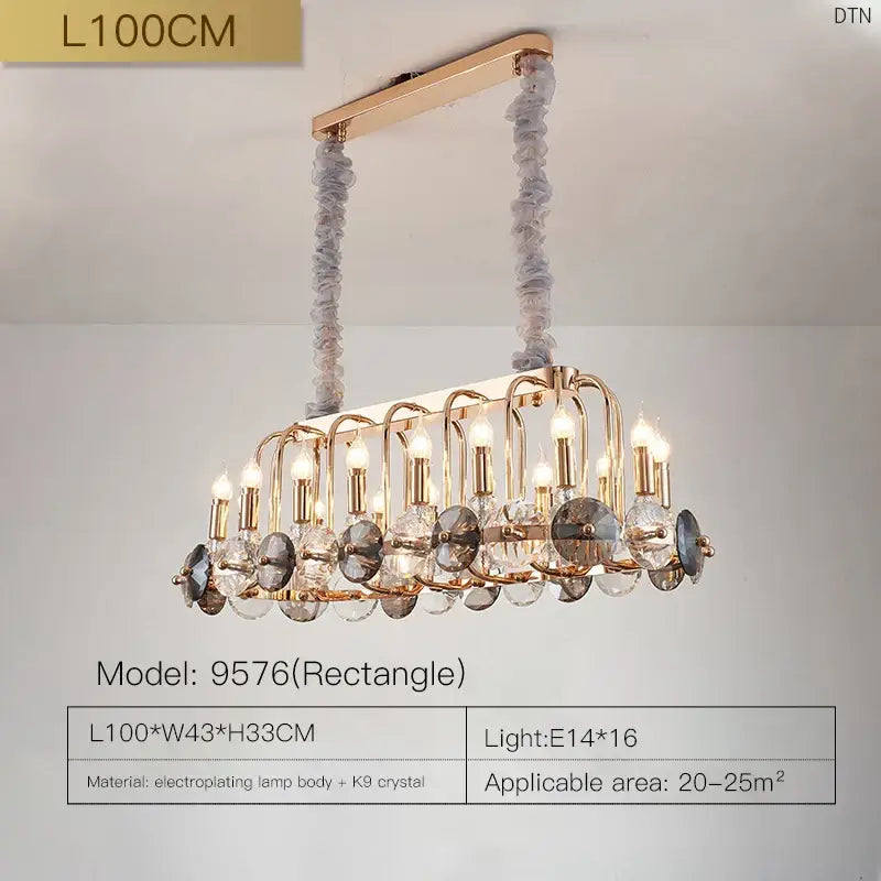 Gold Crystal Candle Chandelier European Style