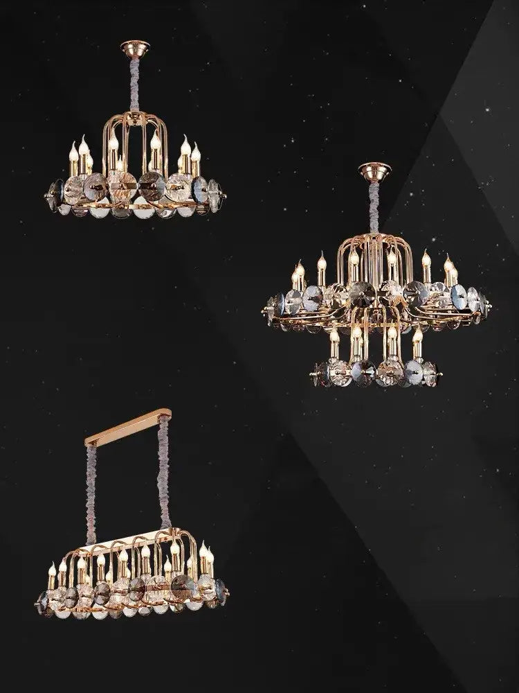 Gold Crystal Candle Chandelier European Style
