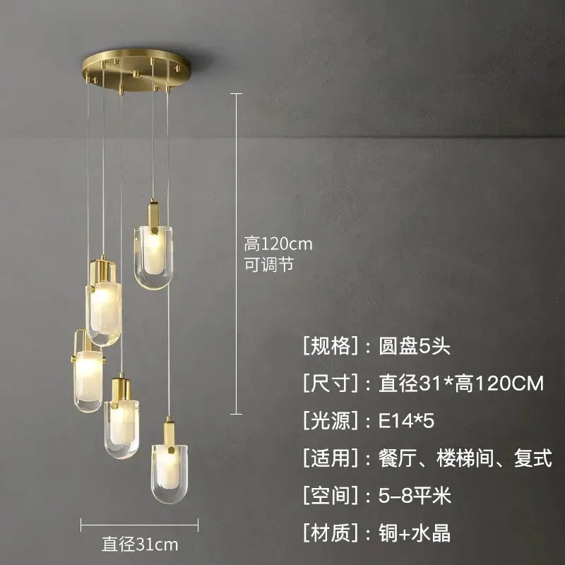 Gold Crystal Loft Chandelier 23-Head Design