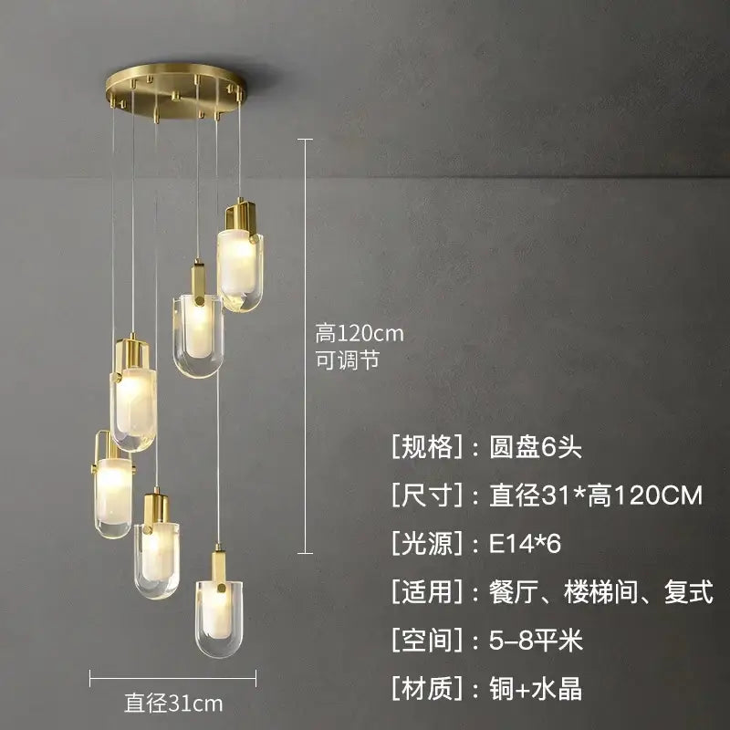 Gold Crystal Loft Chandelier 23-Head Design