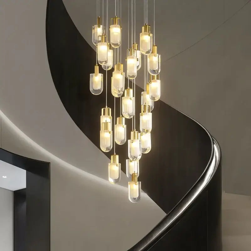 Gold Crystal Loft Chandelier 23-Head Design
