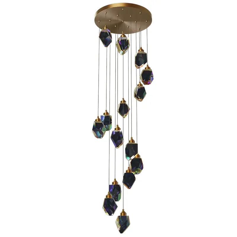 Copper Crystal Loft Chandelier