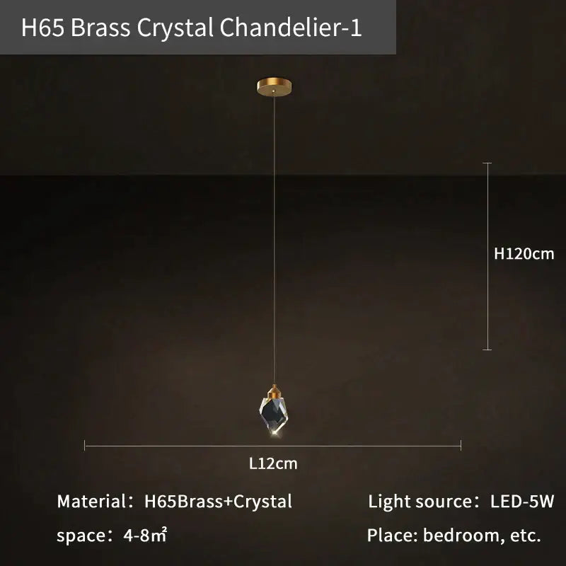 Copper Crystal Loft Chandelier