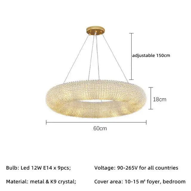 Silver Crystal Loft Chandelier