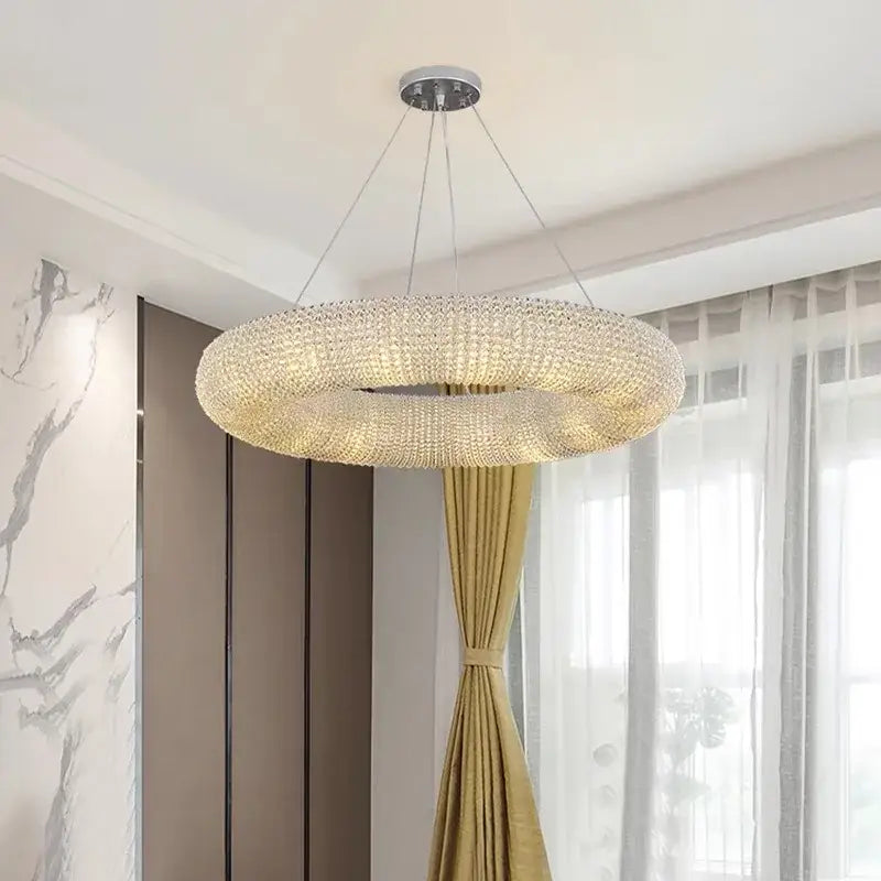 Silver Crystal Loft Chandelier