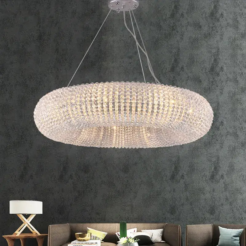Silver Crystal Loft Chandelier