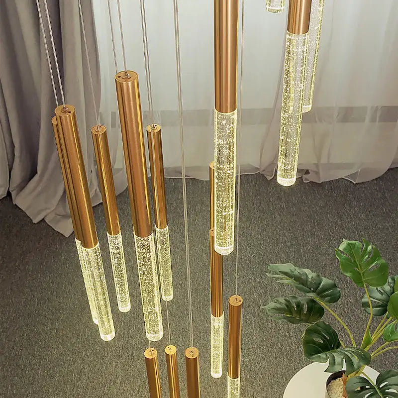 Gold Clear Loft Chandelier