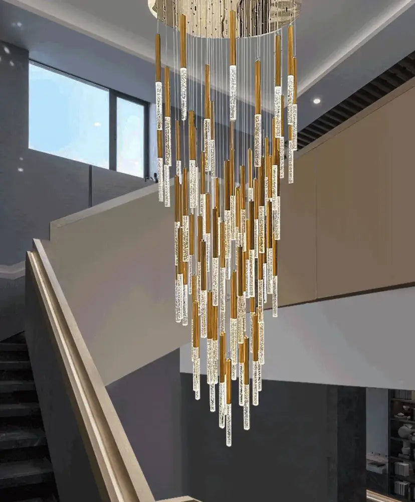 Gold Clear Loft Chandelier