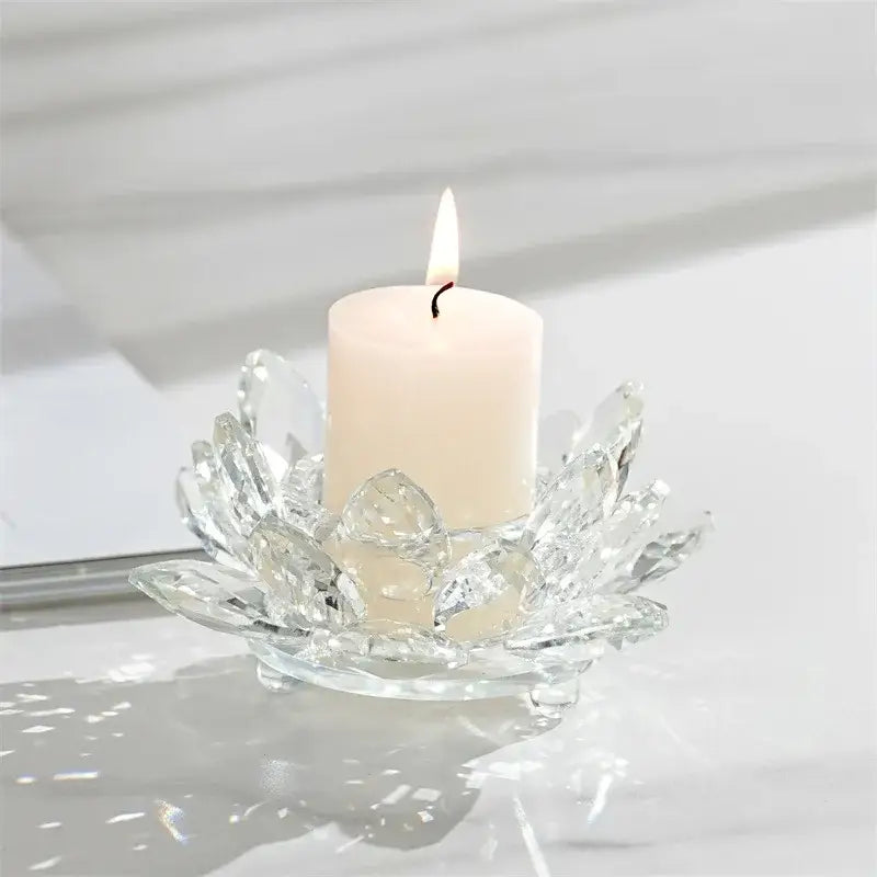 Crystal Lotus Candle Holder